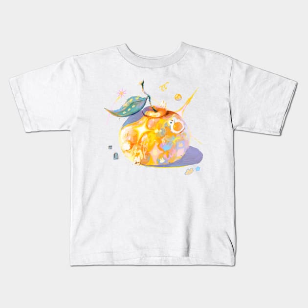 Tangerine Bunny Kids T-Shirt by happyyu